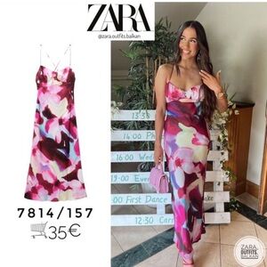 Zara long satin dress